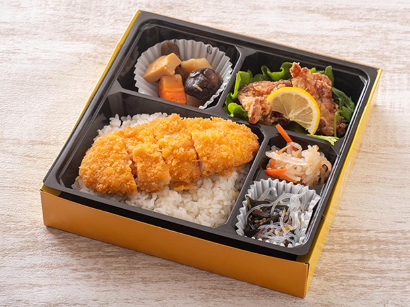 鶏の唐揚げと豚カツのせ弁当
