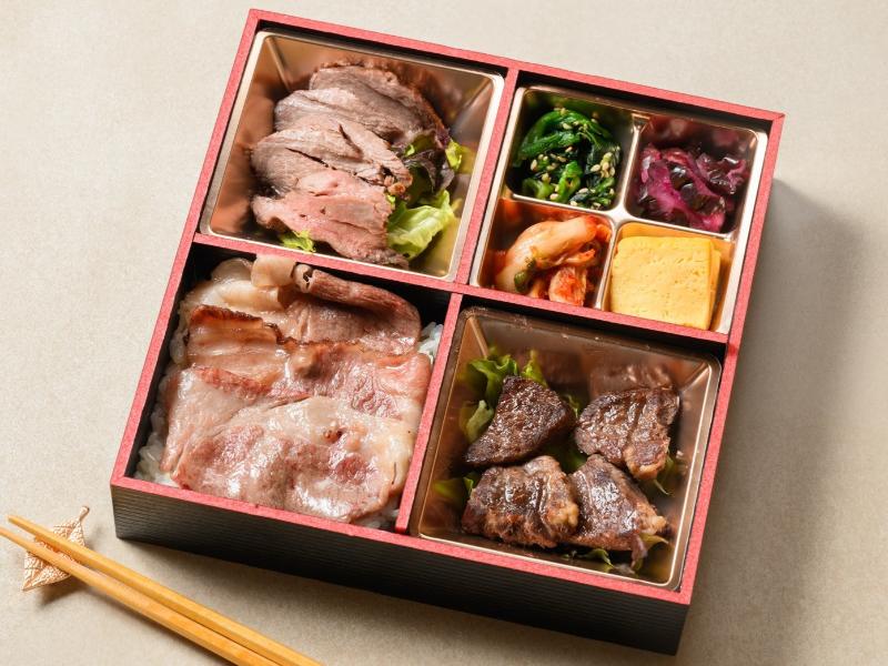 白老牛と牛ヒレ肉含む3種の肉御膳