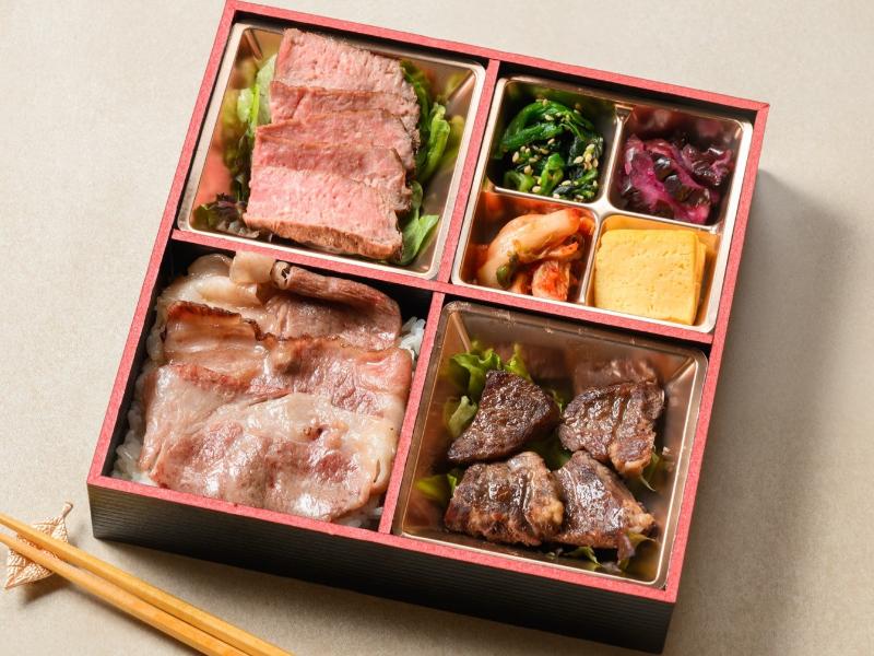 白老牛とサーロイン含む3種の肉御膳
