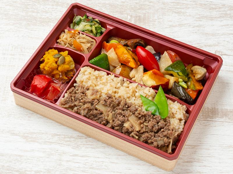 季節野菜の甘酢あん掛け（250㎖パック緑茶付き）