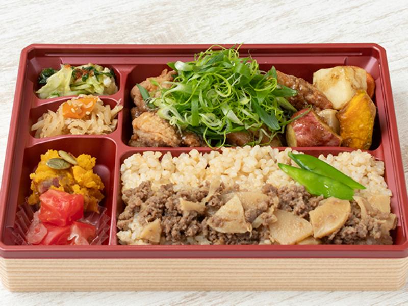 たっぷり九条葱と山椒香る唐揚げ（250㎖パック緑茶付き）