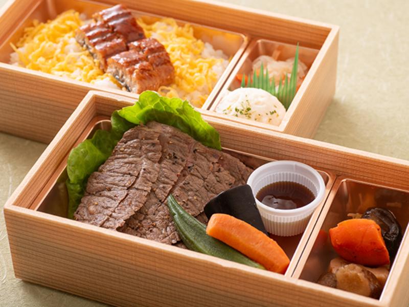 豪華うなぎ重＆サーロインステーキの二段御膳