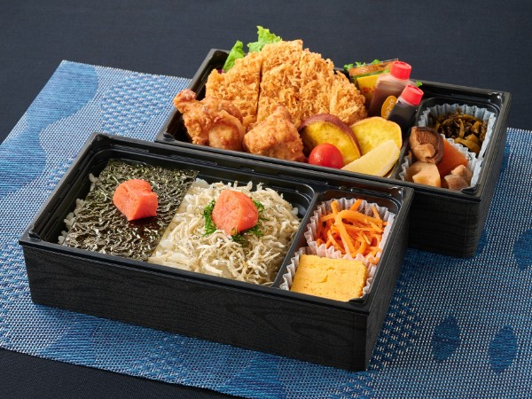 博多明太のり弁＆じゃこしそ明太ごはんと唐揚げ＆とんかつ二段御膳