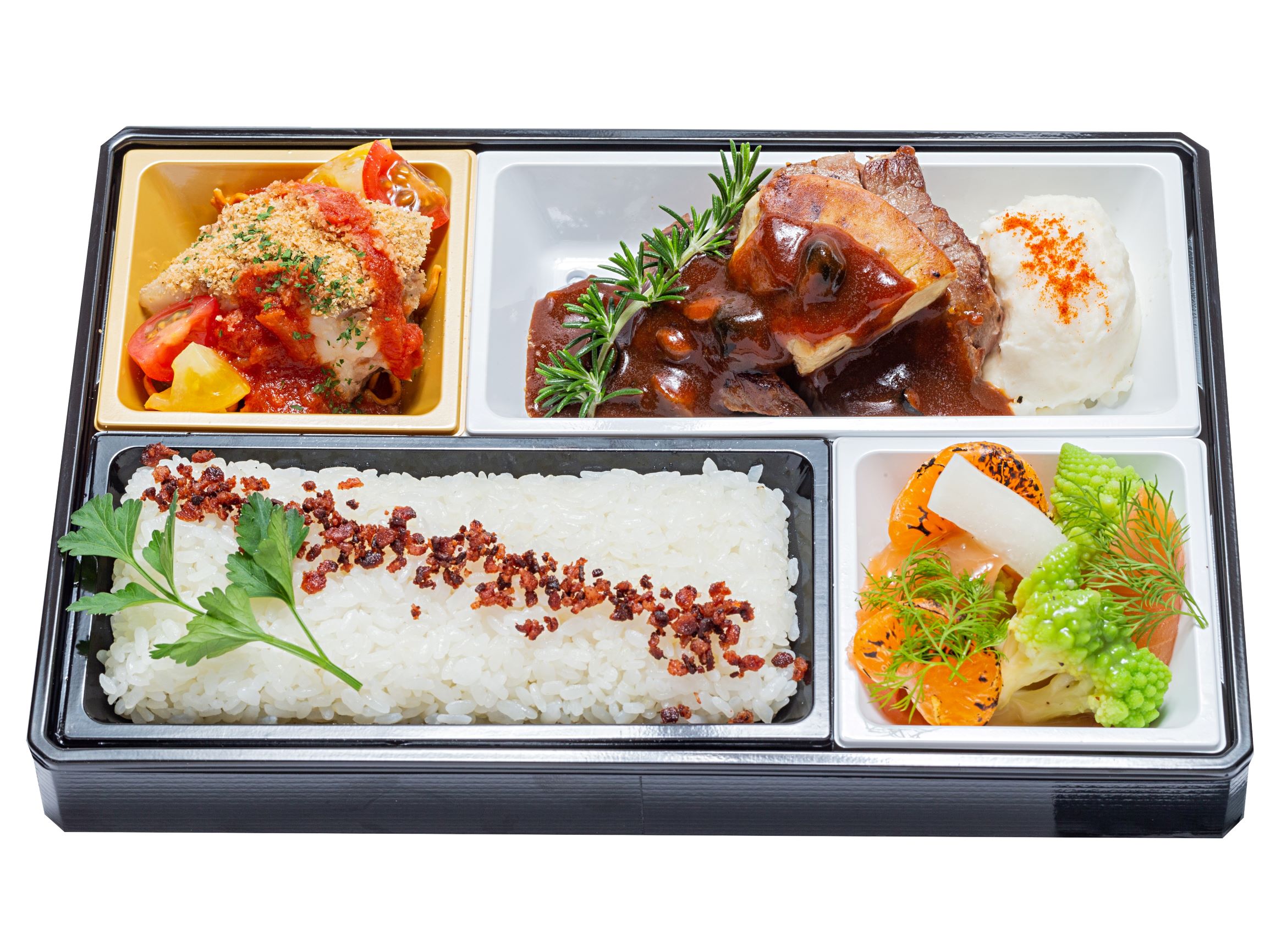 【Menu A】牛フィレ肉とフォアグラのロッシーニ・真鯛香草パン粉焼き