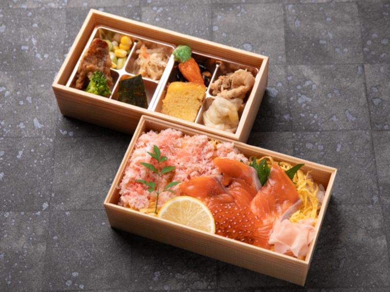 サーモン昆布〆とかにちらし御膳