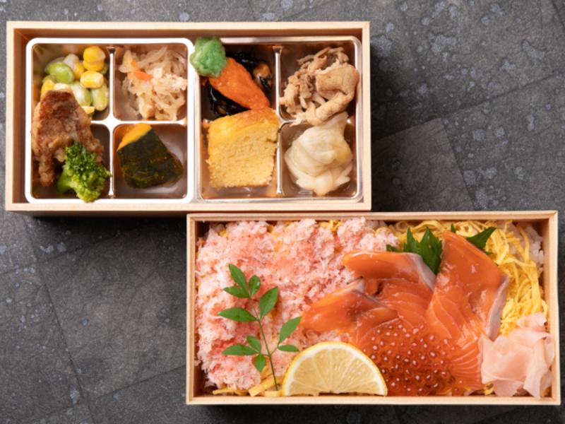 サーモン昆布〆とかにちらし御膳