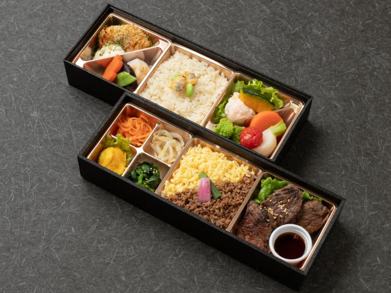 厚切りはらみ焼肉&白身魚のフライ二段御膳