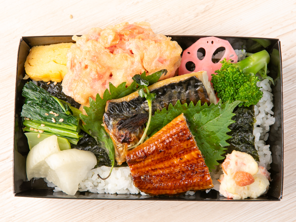ノルウェー産鯖西京焼きとうなぎ蒲焼きの海苔弁当