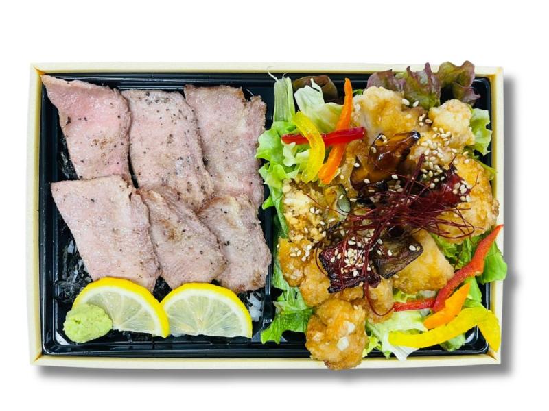 牛タンステーキ重＆ユーリンチーサラダお弁当