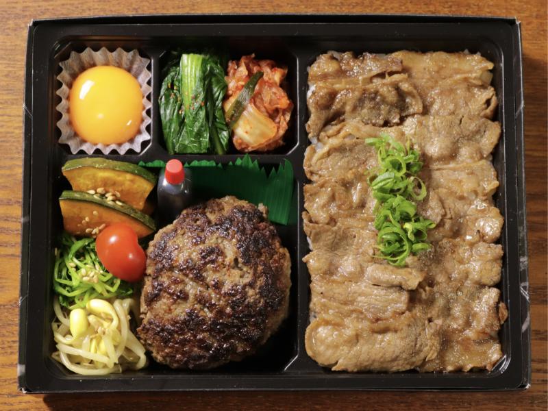 焼肉屋のハンバーグ＆タレカルビ弁当
