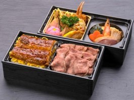 鰻7ローストビーフ1 ブリュレ1 19時以降 お弁当厨房 冨（関西）のうなぎとローストビーフ重 3,024円｜【お弁当