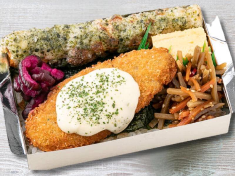白身魚フライの自家製タルタルのり弁
