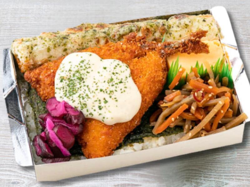 肉厚アジフライの自家製タルタルのり弁