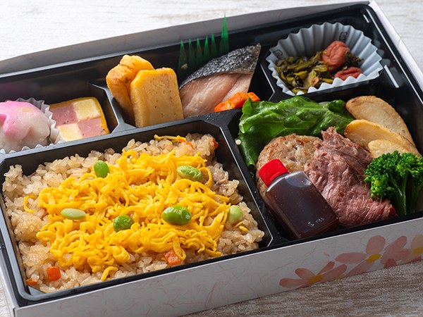 博多かしわ飯とステーキ弁当