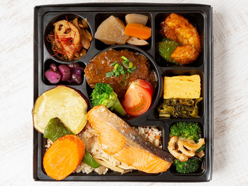 牛和風ハンバーグ×鮭の塩焼き和風ＤＸ弁当