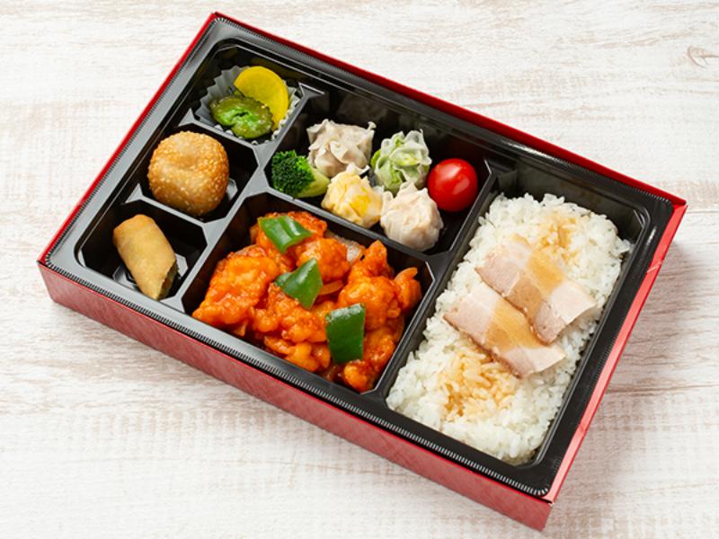 【贅沢！】白身魚の甘酢炒め＆焼売ダブル弁当