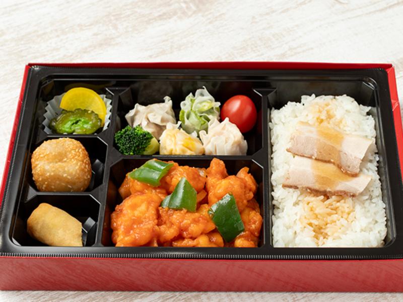 【贅沢！】白身魚の甘酢炒め＆焼売ダブル弁当