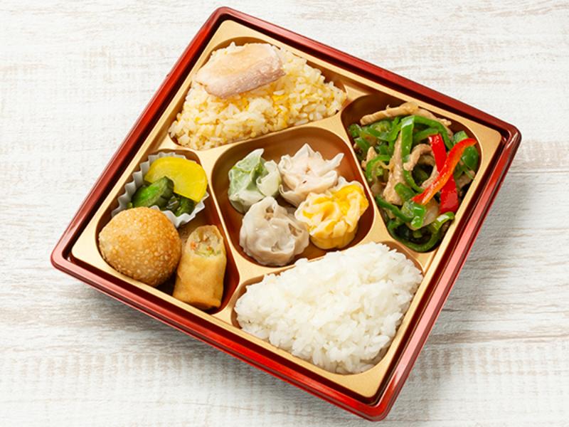 【華やか！】青椒肉絲＆焼売スクエア弁当