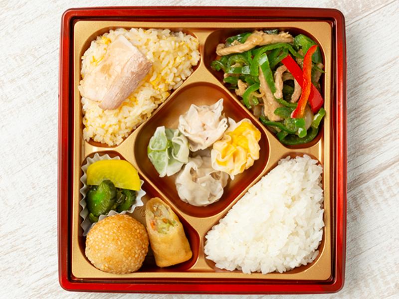 【華やか！】青椒肉絲＆焼売スクエア弁当