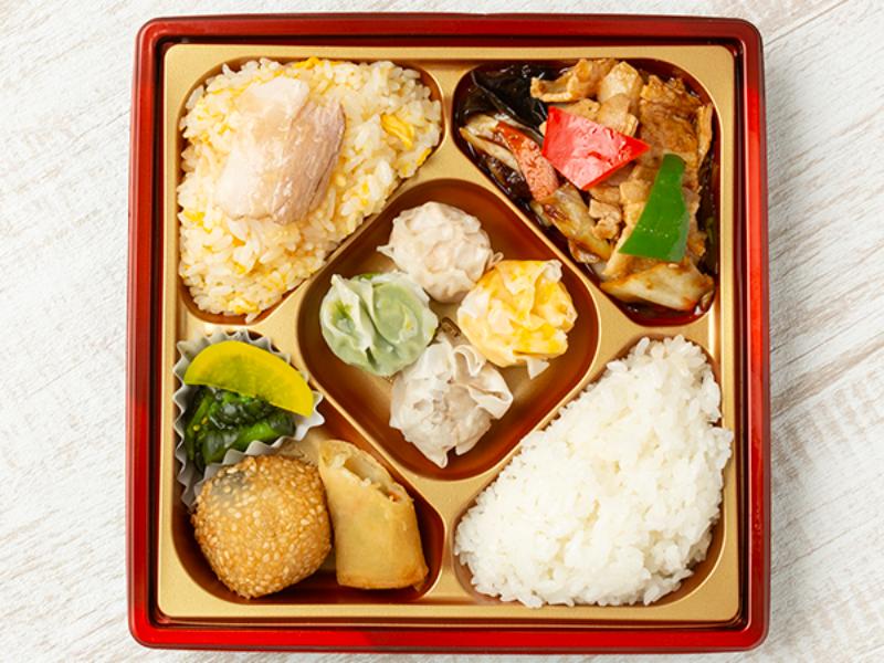 【華やか！】回鍋肉＆焼売スクエア弁当