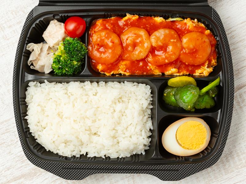 【BOX弁当】エビと玉子のチリソース