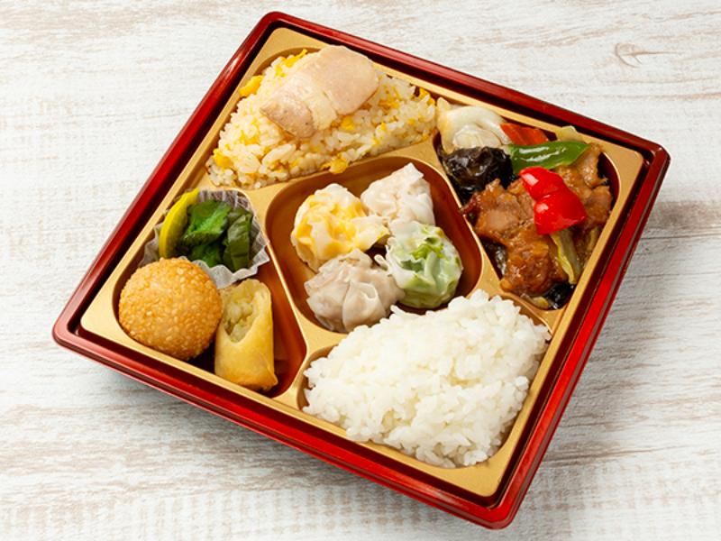 【華やか！】鶏肉野菜炒め＆焼売スクエア弁当