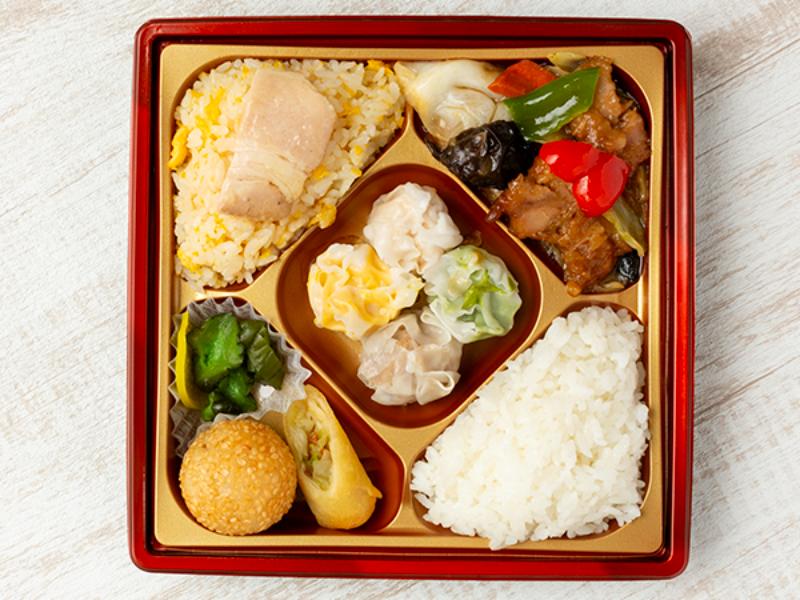 【華やか！】鶏肉野菜炒め＆焼売スクエア弁当