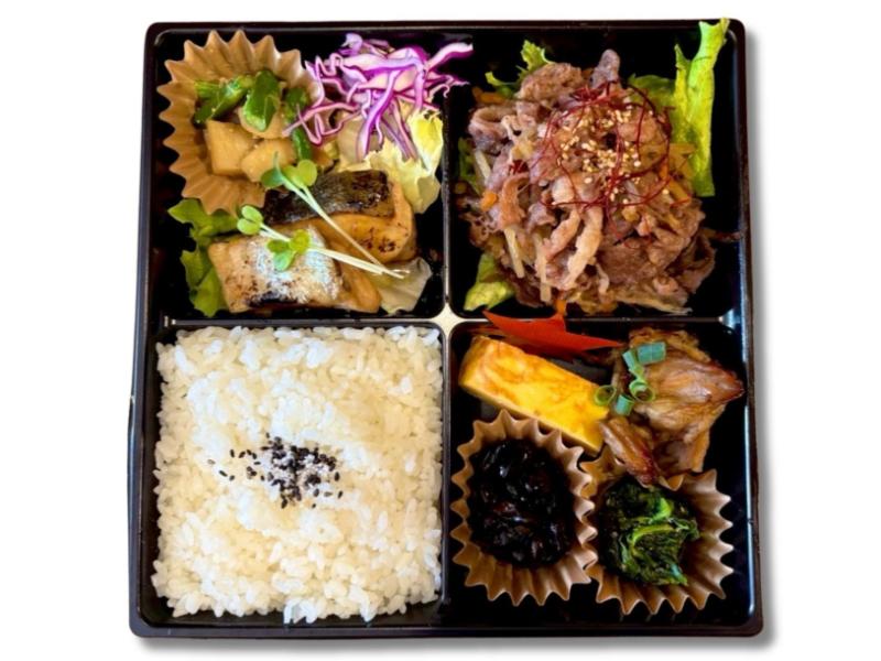 牛しぐれ煮とかんぱちの照り焼きと北海道ホタテバター