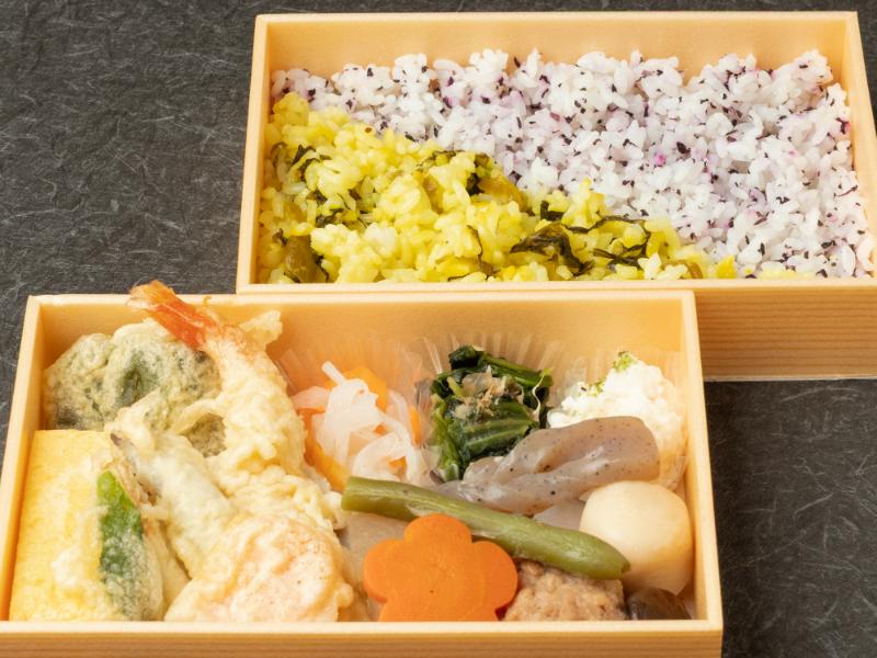 天ぷら御膳　高菜ゆかりご飯