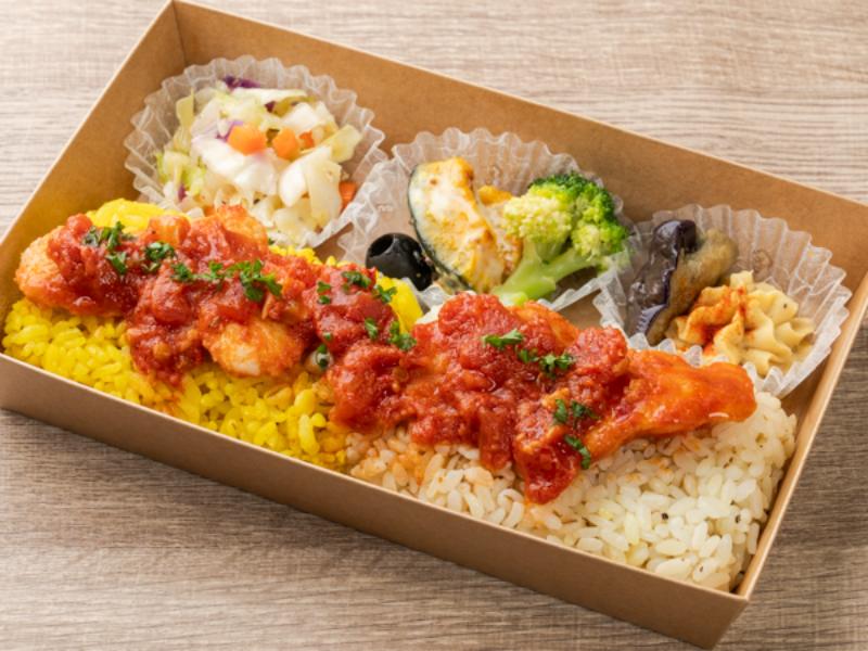 【1段】白身魚のソテースパイシートマトソース弁当