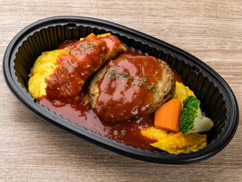 【特製トマトソース】オムライス 特製ローストチキン＆ハンバーグ