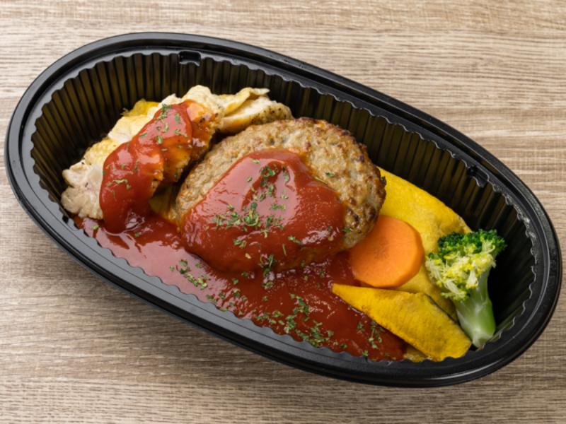 【特製トマトケチャップソース】オムライス 特製ローストチキン＆ハンバーグ