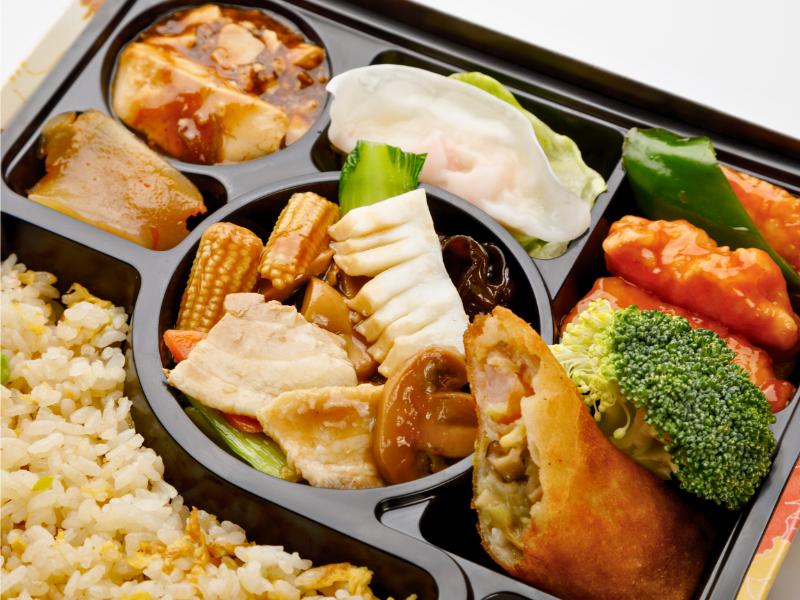 八宝菜と白身魚の甘酢弁当