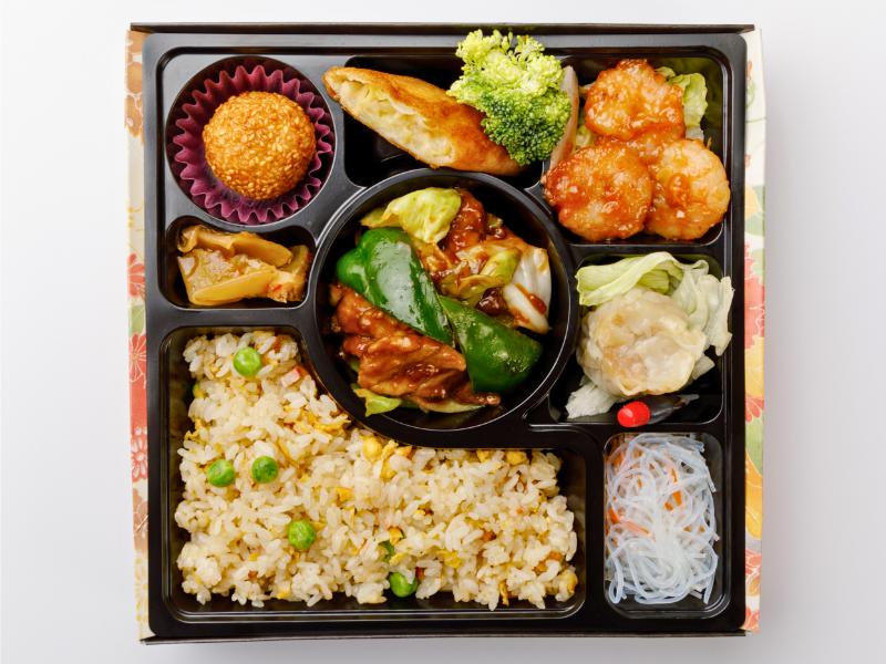 回鍋肉と海老チリソース弁当