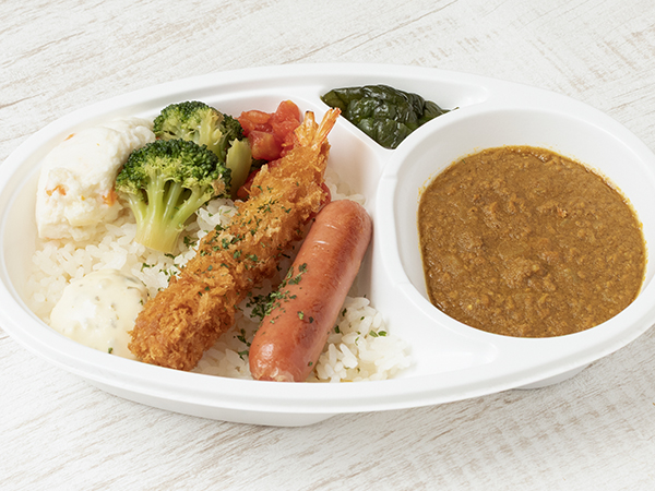 【人気NO．3】具材ゴロゴロキーマカレーとエビフライ