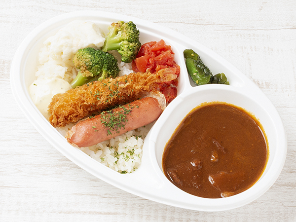 とろとろ牛スジ煮込みハヤシライスとエビフライ