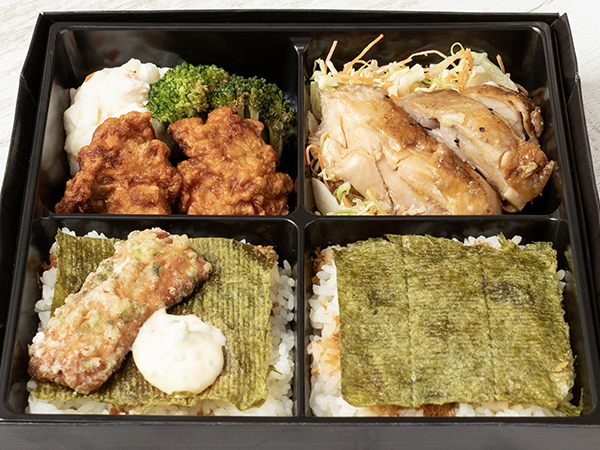【肉×肉の海苔弁】甘辛照り焼きチキン・唐揚げ