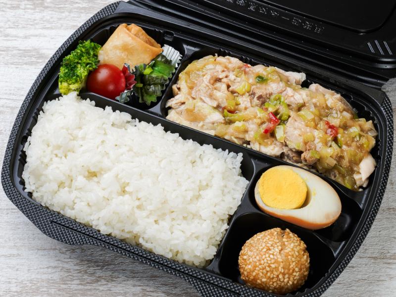 【BOX弁当】蒸し鳥の葱ソース